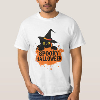 T-shirt chat noir Halloween effrayant 