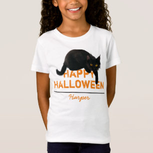 T-Shirt Chat noir Halloween Happy Personnalisé