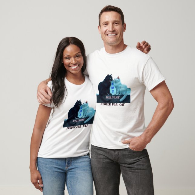 T-shirt Chat Noir Hommes Et Femmes (Unisexe)