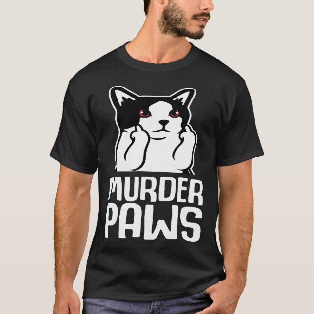 T-shirt Chat Noir Humour Chat de Rue Chat Cool (Devant)