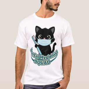 T-shirt Chat Noir Hygiéniste Dentaire