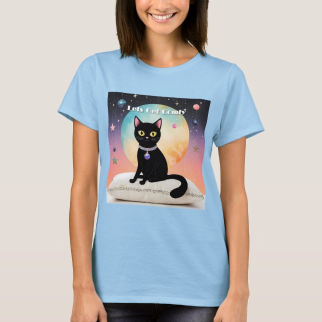 T-shirt Chat Noir - Installons-Nous Confortablement (Devant)
