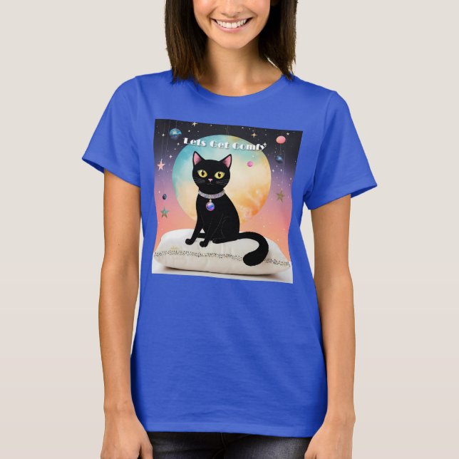 T-shirt Chat Noir - Installons-Nous Confortablement (Devant)