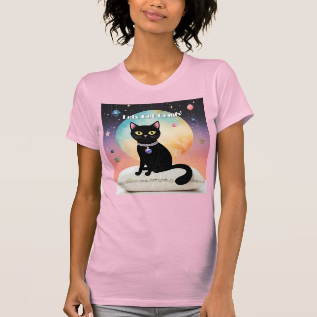 T-shirt Chat Noir - Installons-Nous Confortablement (Devant)