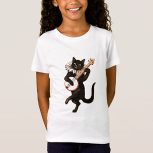 T-Shirt Chat noir jouant du banjo