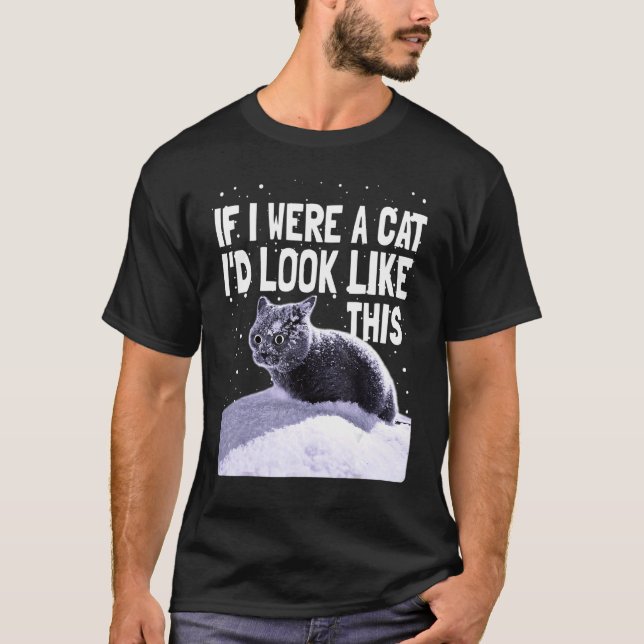 T-shirt Chat Noir   Kitty folle   Si j'étais un chat   Cha (Devant)