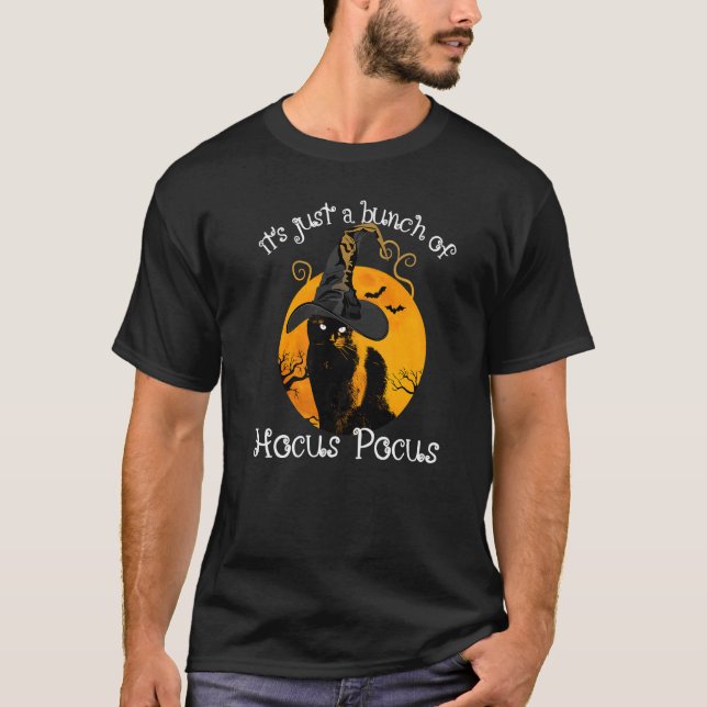 T-shirt Chat noir Lune Halloween Costume Bund de Hocus Po (Devant)