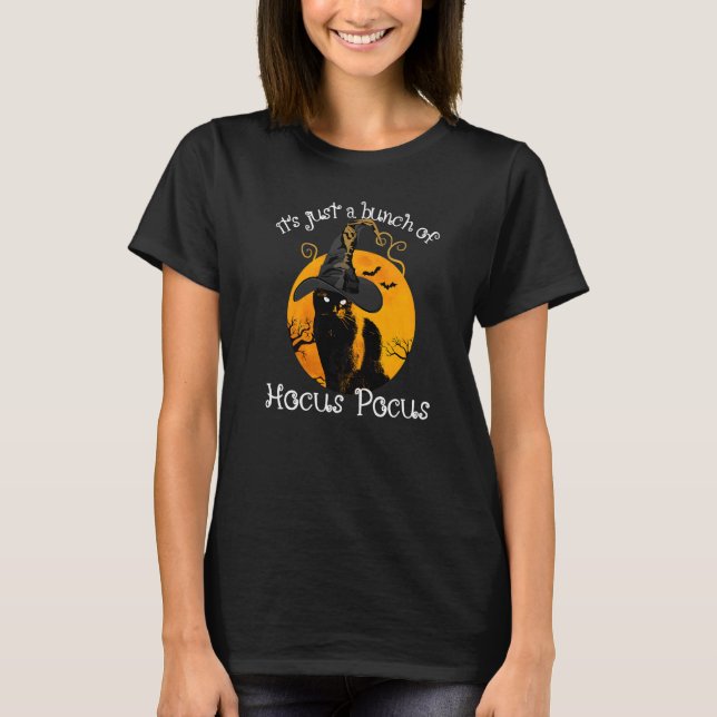 T-shirt Chat noir Lune Halloween Costume Bund de Hocus Po (Devant)