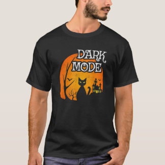 T-shirt Chat Noir Lune Scène Sombre Halloween