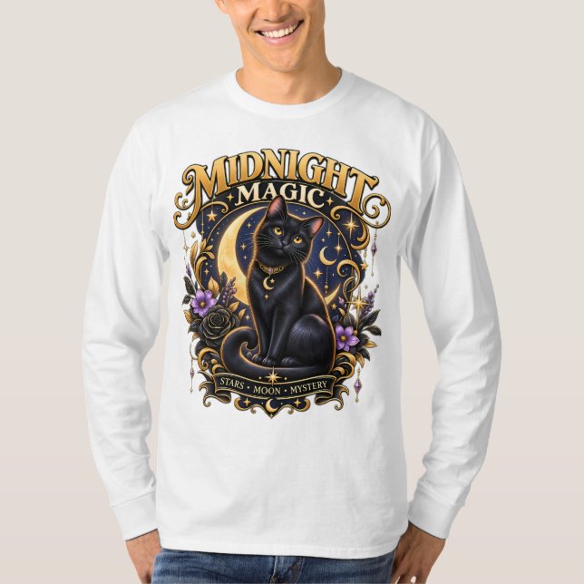 T-Shirt Chat Noir Magie de Minuit | (Devant)