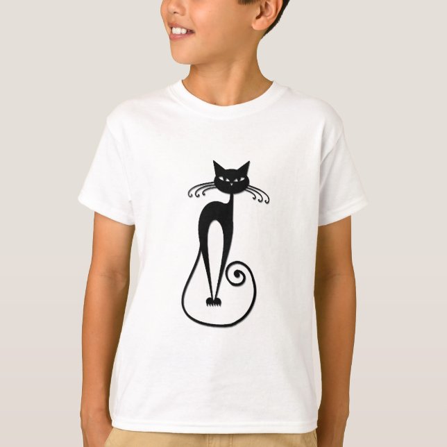 T-shirt Chat noir maigre fantaisiste (Devant)