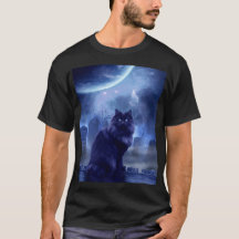 chat noir masculin et lumière de lune