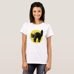 T-shirt Chat noir meurtrier, Cute Kitten avec couteau
