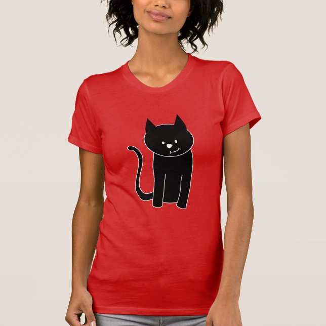 T-shirt Chat noir mignon (Devant)