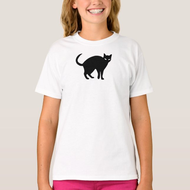 T-shirt Chat noir mignon Chemise Halloween (Devant)