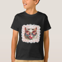 Chat noir mignon drôle Meowny Noël Lumière Noël Ho