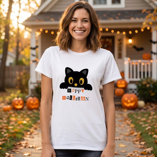 T-shirt Chat noir mignon Halloween (Créateur téléchargé)