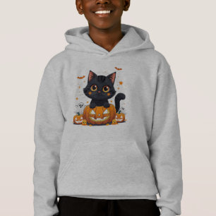 T-shirt chat noir mignon Halloween Kawaii