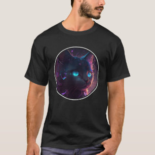 T-shirt Chat noir mignon rétro coloré esthétique Chat noir
