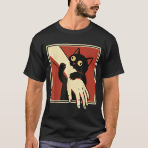T-shirt Chat Noir Mordant le Bras