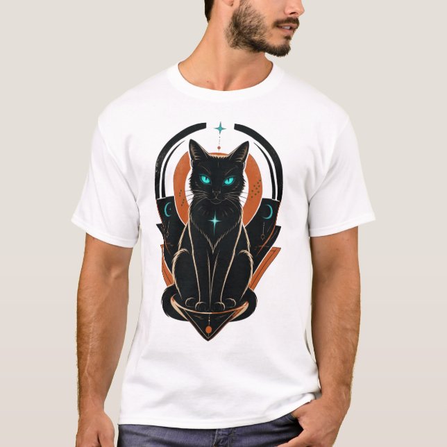 T-shirt Chat Noir Mystérieux (Devant)