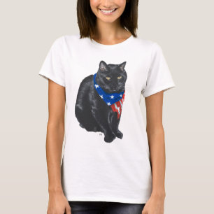 T-shirt Chat noir patriotique