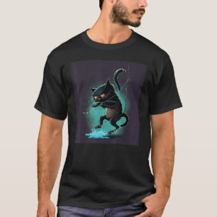 T-shirt Chat noir Pêche Danser Danse 1