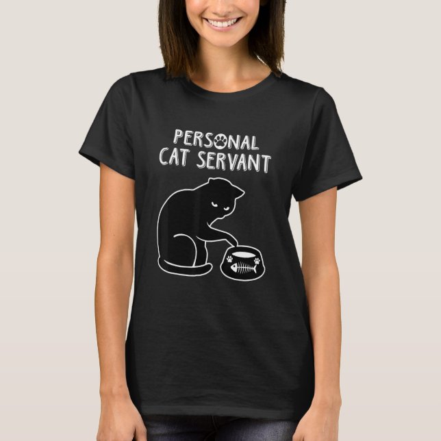 T-shirt Chat Noir Personnelle Serveuse Chat Chat (Devant)