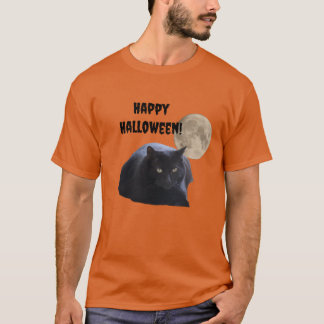 T-shirt Chat noir Pleine lune Halloween