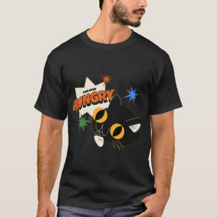 T-shirt Chat noir rétro drôle affamé pour toujours