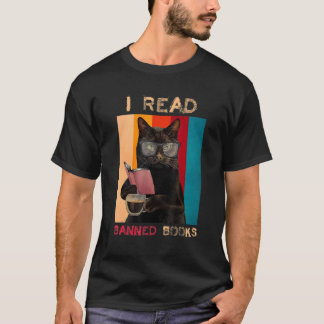 T-shirt Chat noir rétro I Livre rouge interdit