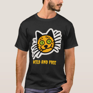 T-shirt Chat noir sauvage et gratuit