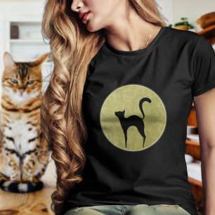 T-shirt Chat noir Silhouette élégante et minimaliste lune