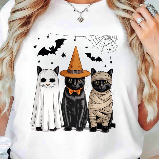 T-shirt Chat noir Sorcière Citrouille d'Halloween effrayan (Créateur téléchargé)