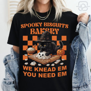 T-shirt Chat noir sorcière fantôme Cookie Baking Halloween