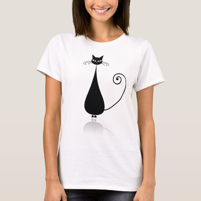 T-shirt Chat noir stylisé (Devant)