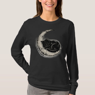 T-Shirt Chat Noir sur la Lune