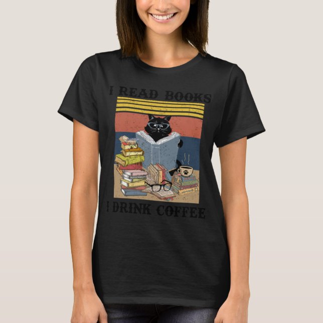 T-shirt Chat noir Thatu2019s Ce que je fais Je lis des liv (Devant)