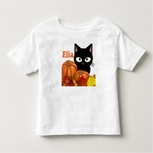 T-shirt Chat noir Toddler Halloween personnalisabl