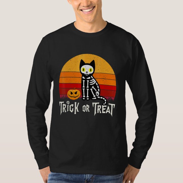 T-shirt Chat Noir Trick Or Treat (Devant)