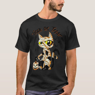 T-shirt Chat Noir Trick Or Treat Halloween Hommes Femmes