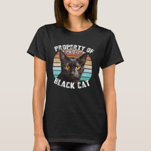 T-shirt Chat Noir Vintage 80 Style Chat Rétro Propriétés