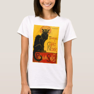 T-shirt Chat noir vintage Art Nouveau Conversation Noir St