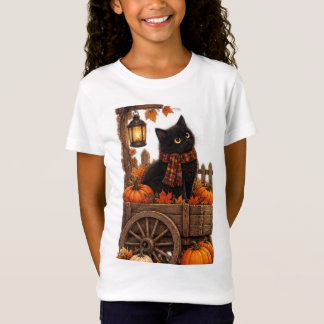 T-Shirt Chat noir vintage automne récolte