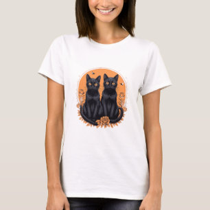 T-shirt chat noir vintage drôle cadeau de chat fille folle