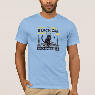 T-shirt Chat noir vintage et voiture classique Rockabilly
