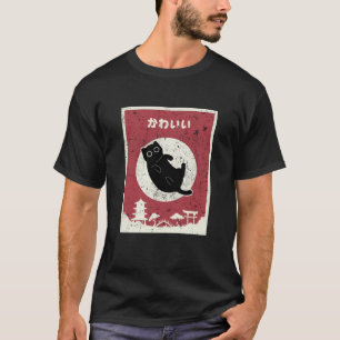 T-shirt Chat Noir vintage Kawaii Anime Esthétique Pour Hom