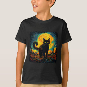 T-shirt Chat noir Vintage style rétro Chat Art Travail Cha