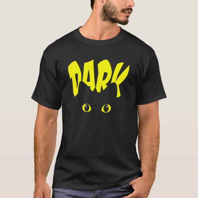 T-shirt Chat noir Yellow Eyes Dark mignonne Simple Chat (Devant)