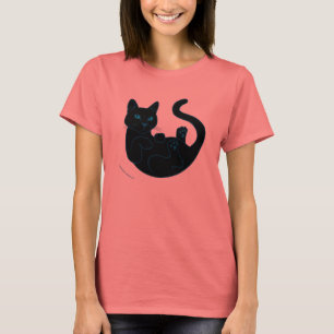 T-shirt Chat Noir, Yeux Bleus.